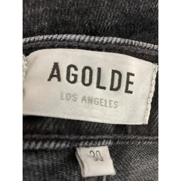 Agolde 'Harper' Black Straight Denim Jean  Size 30 - Picture 4 of 5